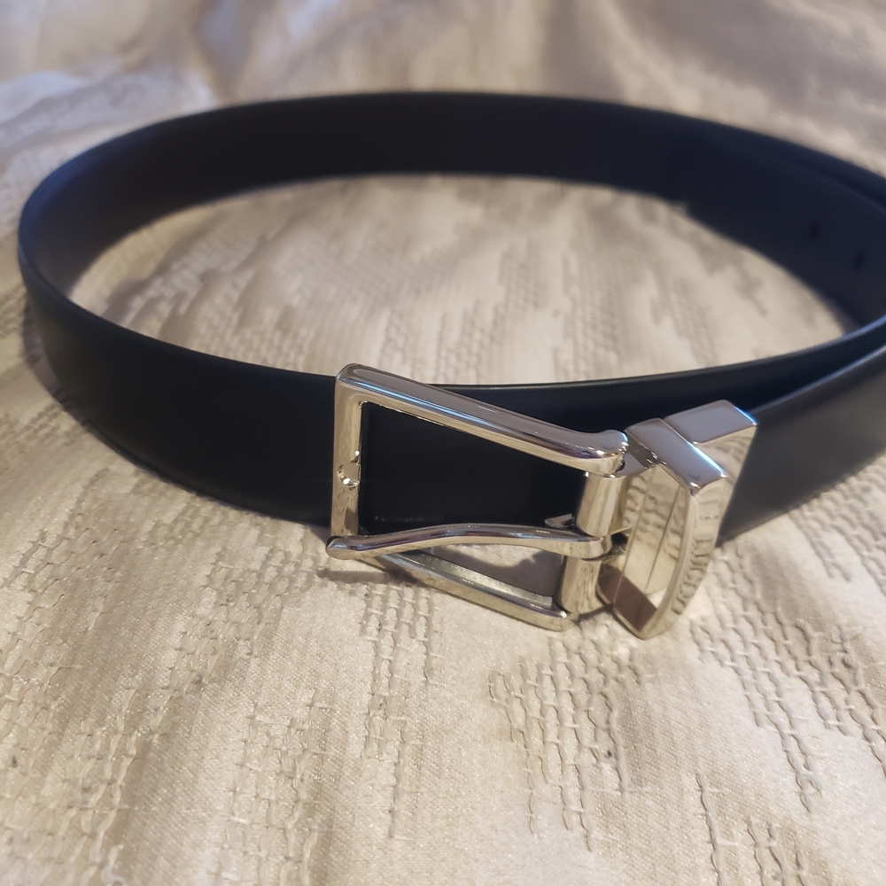 Calvin Klein Mens Belt in Black with Silver Buckle